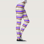 ABSTRACTE MODERN-trek in blauw-lichtbruin Leggings (Rechts)