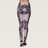 ABSTRACTE MODERN-trek in diepblauw-bruin Leggings (Achterkant)