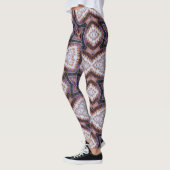 ABSTRACTE MODERN-trek in diepblauw-bruin Leggings (Links)