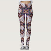 ABSTRACTE MODERN-trek in diepblauw-bruin Leggings (Voorkant)