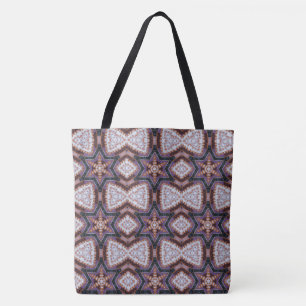 ABSTRACTE MODERN-trek in-diepe blauwbruine Canvas Tote Bag