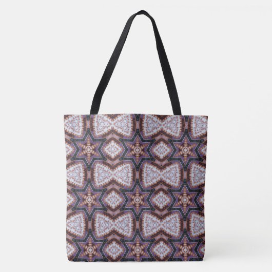 ABSTRACTE MODERN-trek in-diepe blauwbruine Canvas  Tote Bag (Voorkant)