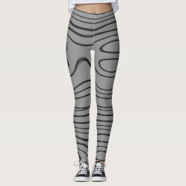 ABSTRACTE MODERN-trek in diepe grijs-zwart-Legging Leggings