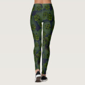ABSTRACTE MODERN-trek in diepgroene-zwarte-Legging Leggings (Achterkant)