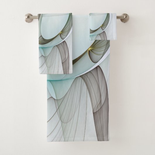 Abstracte Modern Turquoise Brown Gold Elegance Bad Handdoek (Insitu)