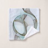 Abstracte Modern Turquoise Brown Gold Elegance Bad Handdoek (Wasdoekje)