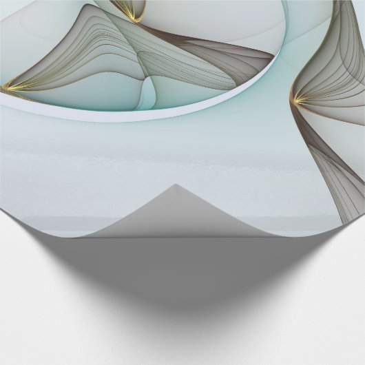 Abstracte Modern Turquoise Brown Gold Elegance Cadeaupapier (Hoek)