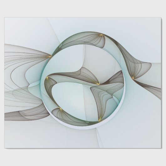 Abstracte Modern Turquoise Brown Gold Elegance Cadeaupapier (Vlak)