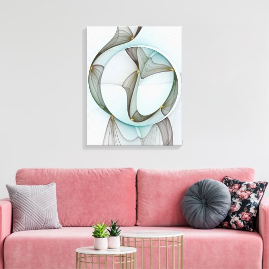 Abstracte Modern Turquoise Brown Gold Elegance Canvas Afdruk (Insitu (Woonkamer))