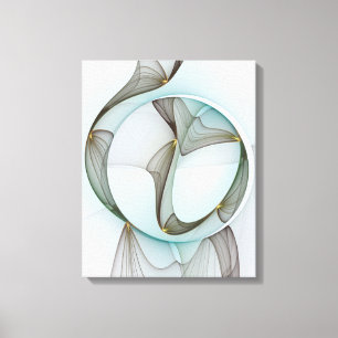 Abstracte Modern Turquoise Brown Gold Elegance Canvas Afdruk