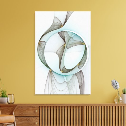 Abstracte Modern Turquoise Brown Gold Elegance Canvas Afdruk (Insitu (Woonkamer))