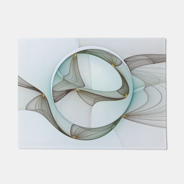 Abstracte Modern Turquoise Brown Gold Elegance Deurmat (Voorkant)