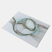 Abstracte Modern Turquoise Brown Gold Elegance Deurmat (Schuin)