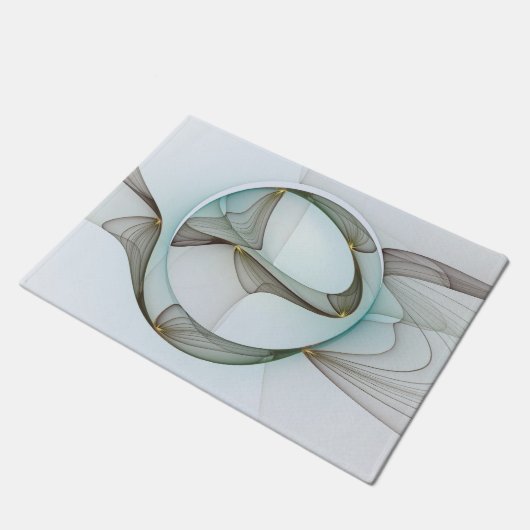 Abstracte Modern Turquoise Brown Gold Elegance Deurmat (Schuin)