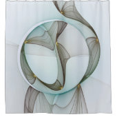 Abstracte Modern Turquoise Brown Gold Elegance Douchegordijn (Voorkant)