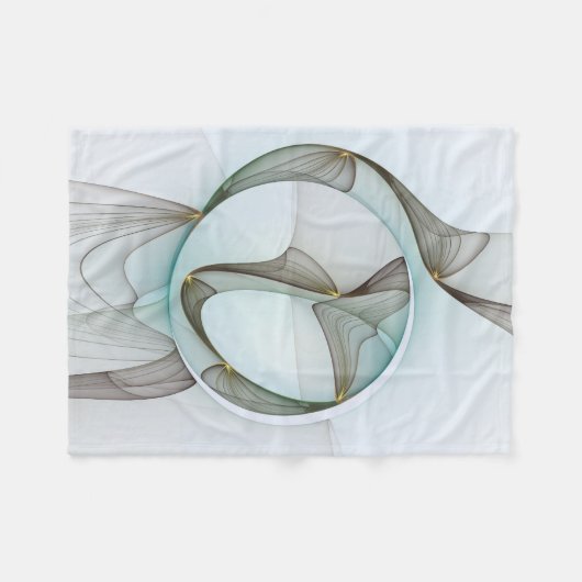 Abstracte Modern Turquoise Brown Gold Elegance Fleece Deken (Voorkant (Horizontaal))