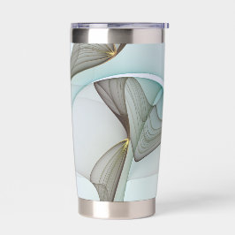 Abstracte Modern Turquoise Brown Gold Elegance Geïsoleerde Drinkbeker