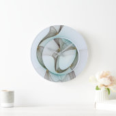 Abstracte Modern Turquoise Brown Gold Elegance Grote Klok (Huis)