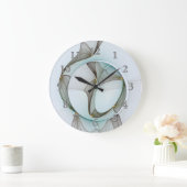 Abstracte Modern Turquoise Brown Gold Elegance Grote Klok (Huis)