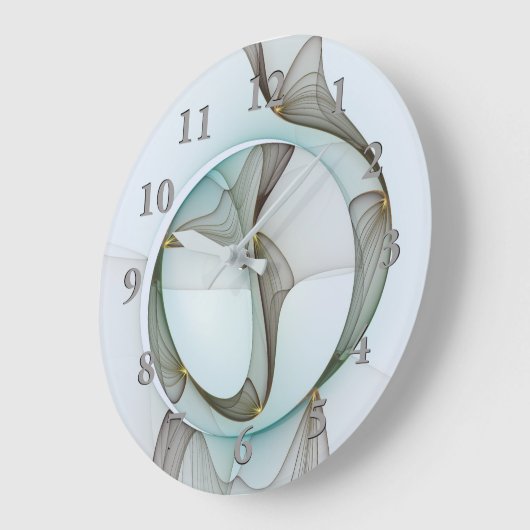 Abstracte Modern Turquoise Brown Gold Elegance Grote Klok (Hoek)