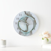 Abstracte Modern Turquoise Brown Gold Elegance Grote Klok (Huis)