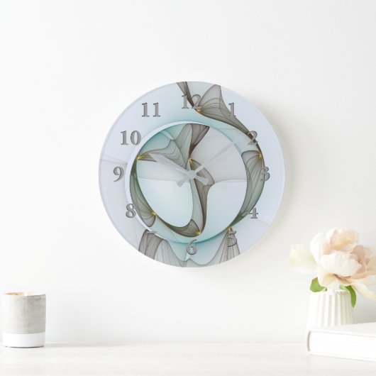 Abstracte Modern Turquoise Brown Gold Elegance Grote Klok (Huis)