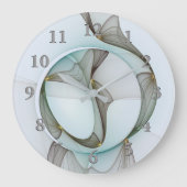 Abstracte Modern Turquoise Brown Gold Elegance Grote Klok (Voorkant)
