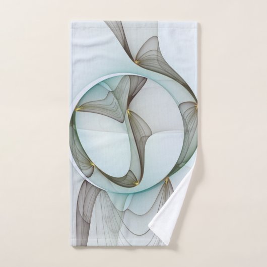 Abstracte Modern Turquoise Brown Gold Elegance Handdoek (Handdoek)