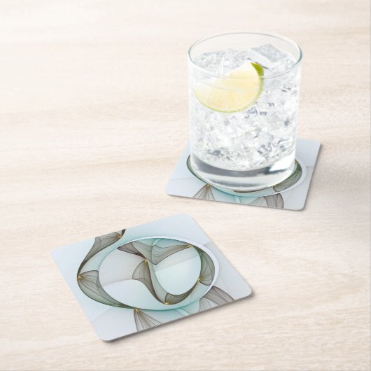 Abstracte Modern Turquoise Brown Gold Elegance Kartonnen Onderzetters (Insitu)