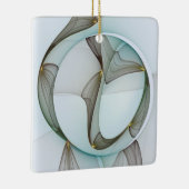 Abstracte Modern Turquoise Brown Gold Elegance Keramisch Ornament (Rechts)
