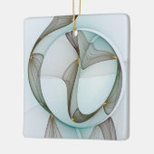 Abstracte Modern Turquoise Brown Gold Elegance Keramisch Ornament (Links)