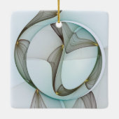 Abstracte Modern Turquoise Brown Gold Elegance Keramisch Ornament (Achterkant)
