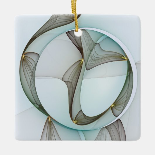 Abstracte Modern Turquoise Brown Gold Elegance Keramisch Ornament (Voorkant)