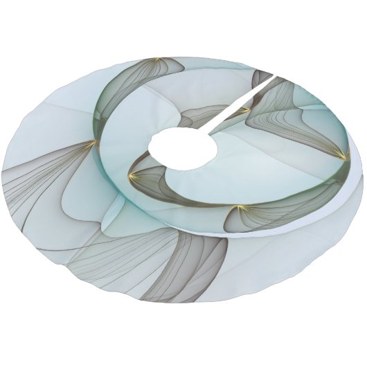 Abstracte Modern Turquoise Brown Gold Elegance Kerstboom Rok (Gekanteld)