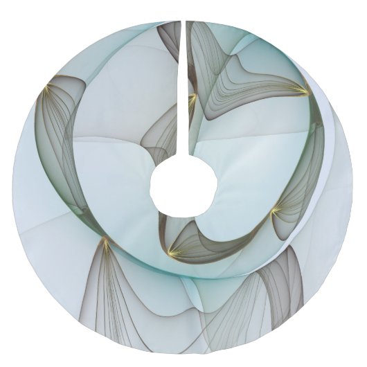 Abstracte Modern Turquoise Brown Gold Elegance Kerstboom Rok (Voorkant)