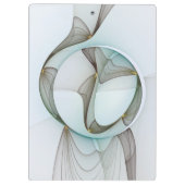 Abstracte Modern Turquoise Brown Gold Elegance Klembord (Achterkant)