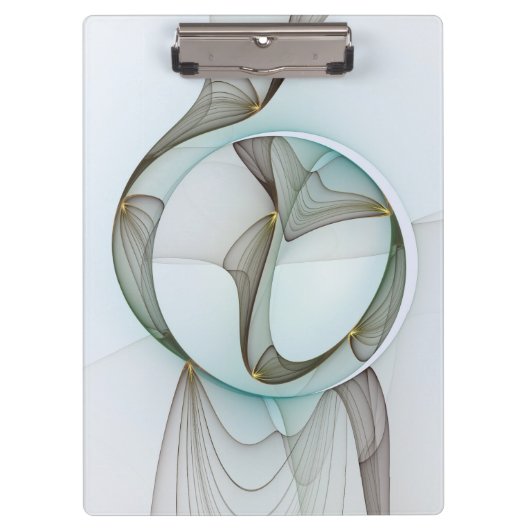 Abstracte Modern Turquoise Brown Gold Elegance Klembord (Voorkant)