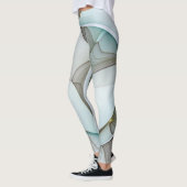 Abstracte Modern Turquoise Brown Gold Elegance Leggings (Links)