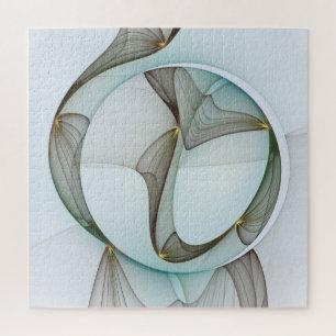 Abstracte Modern Turquoise Brown Gold Elegance Legpuzzel