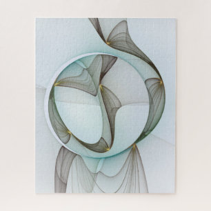 Abstracte Modern Turquoise Brown Gold Elegance Legpuzzel