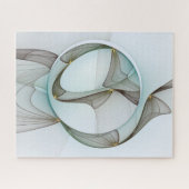 Abstracte Modern Turquoise Brown Gold Elegance Legpuzzel (Horizontaal)