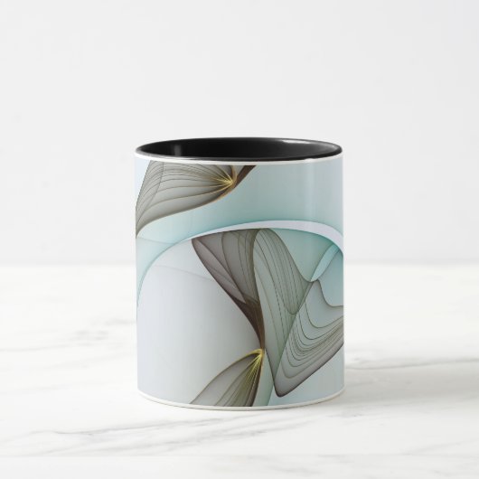 Abstracte Modern Turquoise Brown Gold Elegance Mok (Midden)