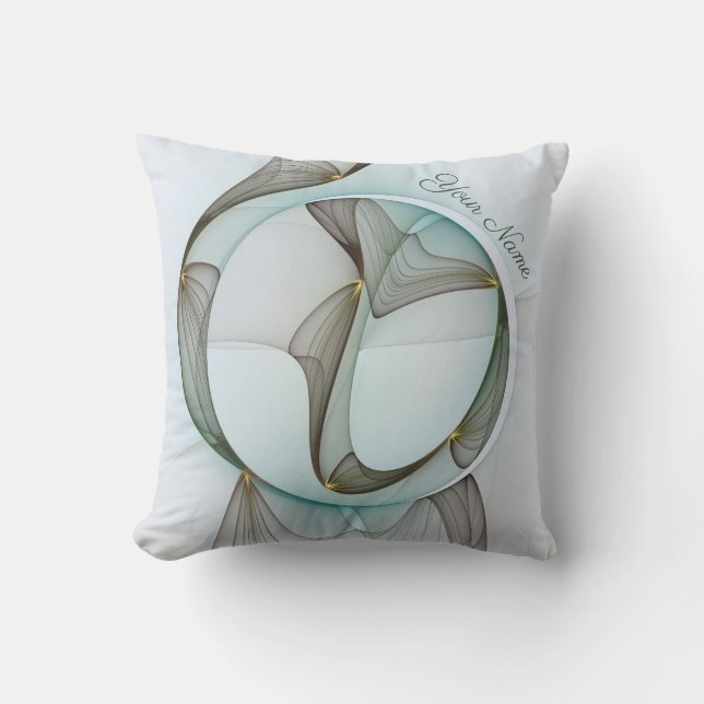 Abstracte Modern Turquoise Brown Gold Elegance Naa Kussen (Voorkant)