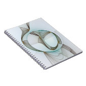 Abstracte Modern Turquoise Brown Gold Elegance Notitieboek (Rechterzijde)