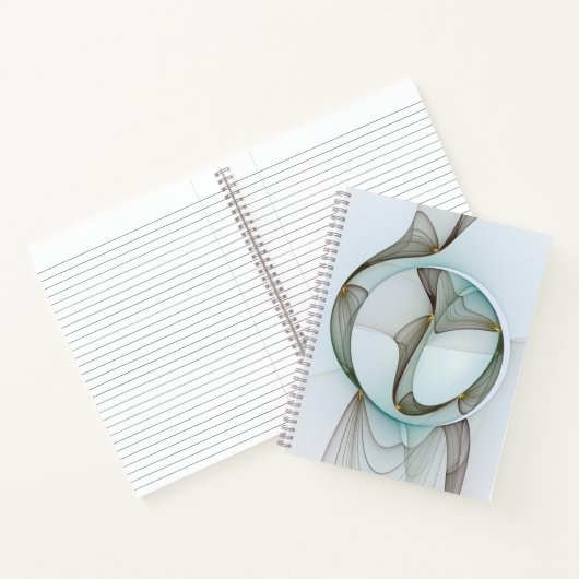 Abstracte Modern Turquoise Brown Gold Elegance Notitieboek (Binnen)