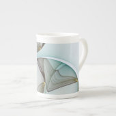 Abstracte Modern Turquoise Brown Gold Elegance Porselein Kop (Voorkant rechts)