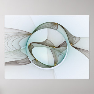 Abstracte Modern Turquoise Brown Gold Elegance Poster