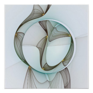 Abstracte Modern Turquoise Brown Gold Elegance Poster