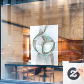 Abstracte Modern Turquoise Brown Gold Elegance Raamsticker (Cafe Raam)