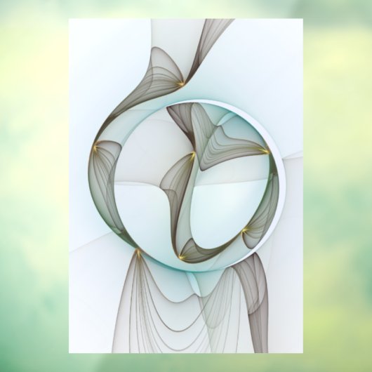 Abstracte Modern Turquoise Brown Gold Elegance Raamsticker (Vel 3)